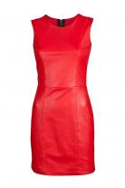Huntrz Red Leather Sheath Dress