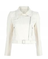 Madamal White Biker Jacket