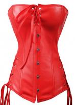 Sanguine Red Leather Corset 