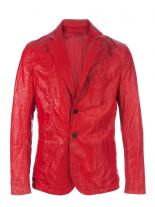 Traud Red Leather Blazer
