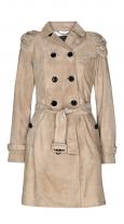Nachor Suede Leather Trench Coat