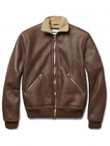 Riverto Brown Shearling Bomber Jacket