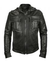 Dictum Leather Hooded Jacket