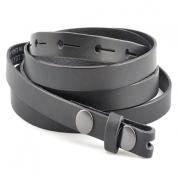 Quartem Black Leather Wrap Belt