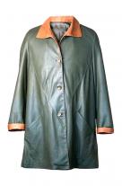 Paunchy Pine Leather Coat 