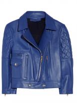 Davishing Blue Leather Jacket