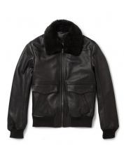 Moric Shearling Black Bomber Jacket