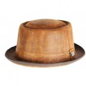 Exculez Leather Pork Pie Hat