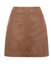 Ankon Camel Leather Skirt - Leather4sure Leather Skirts