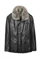 Rex Black Leather Car Coat