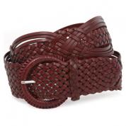 Burgund Braided Leather Belt