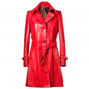 Fuchsrot Red Leather Coat