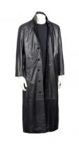 Charcoal Ebb Long Leather Coat