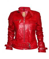 Fauxin Red Motorcycle Jacket