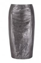 Simrek Silver Leather Skirt