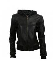 Sothbyz Hooded Leather Bomber Jacket