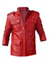 Leganderz Red Motorcycle Leather Jacket