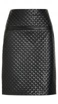 Feminuer Quilted Leather Skirt