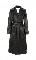 Schier Full Length Long Leather Coat