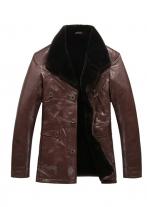 Brisque Slim Fit Leather Coat