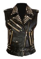 Jinfres Leather Studded Vest