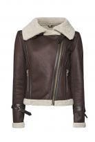 Chromatiqa Brown Shearling Aviator Jacket